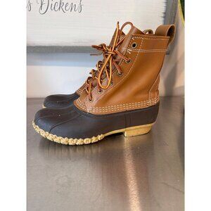 L.L. Bean Tan and Black Lace-Up Boots